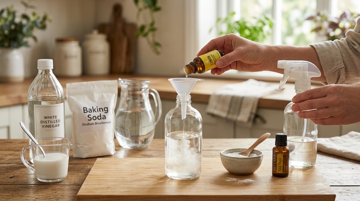 Membuat semprotan dapur dengan minyak esensial: bahan dan proses