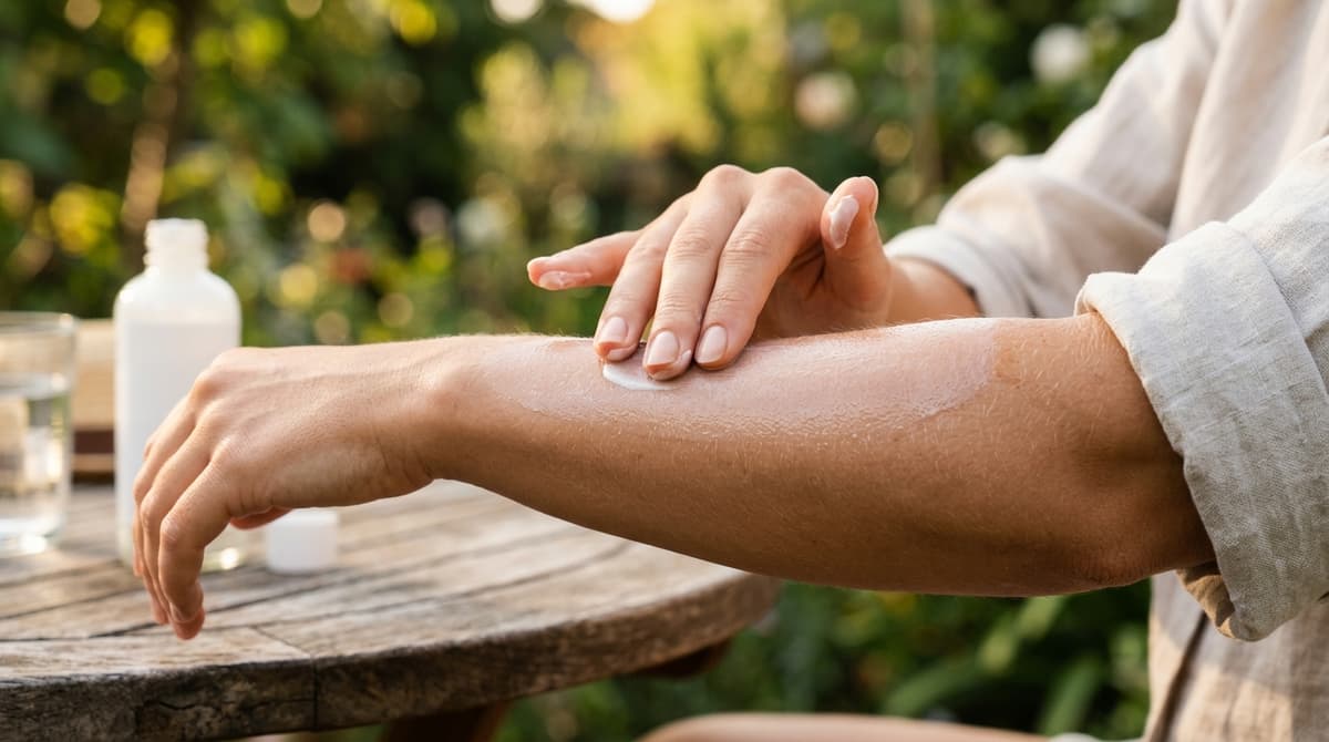 Mengaplikasikan sunscreen ke kulit